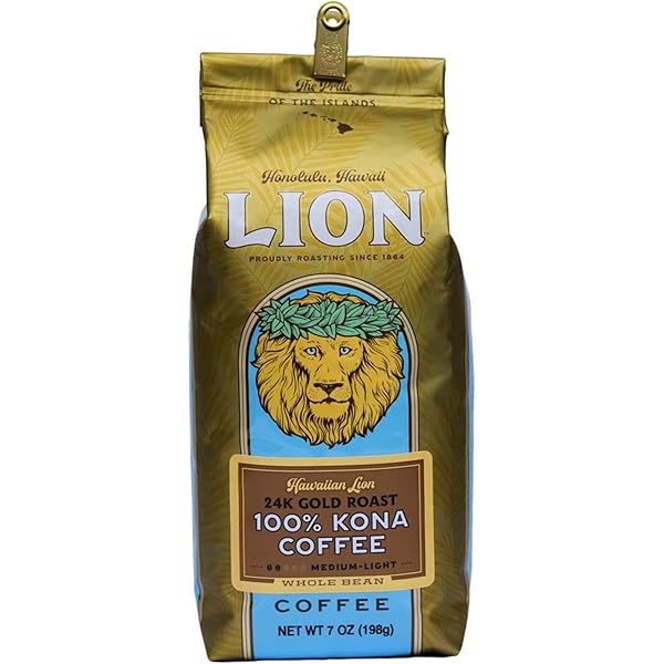 Amazon.com : Lion Coffee 24K Gold Roast 100% Kona Whole Bean